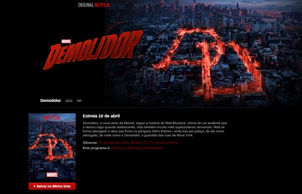 Netflix divulga Demolidor, Jessica Jones, Luke Cage, Punho de Ferro e Defensores