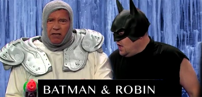 Arnold Scwarzenegger reinterpreta cenas icônicas no The Late Late Show