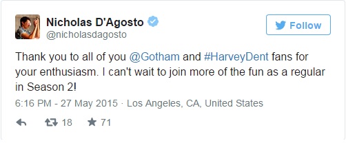 Gotham | Nicholas D'Agosto é escalado como personagem regular