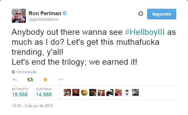Hellboy | Ron Perlman pede ajuda aos fãs para produzirem o terceiro filme da franquia