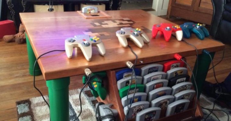 Já pensou transformar uma mesa em um Nintendo 64?