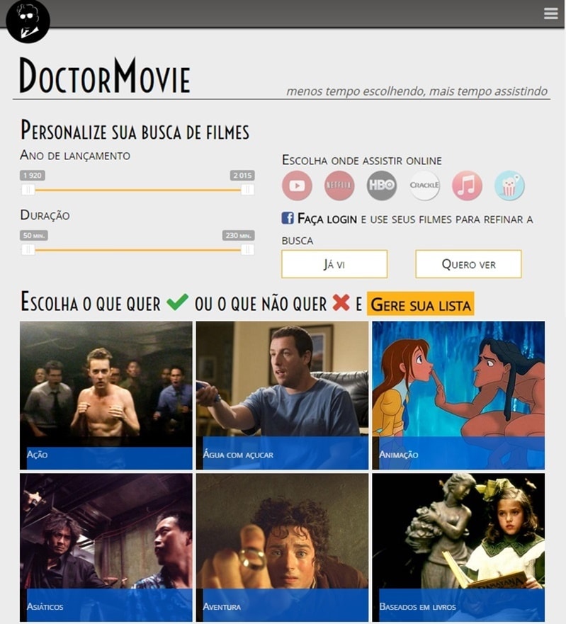 DoctorMovie, o site que atua como "Tinder do Cinema"