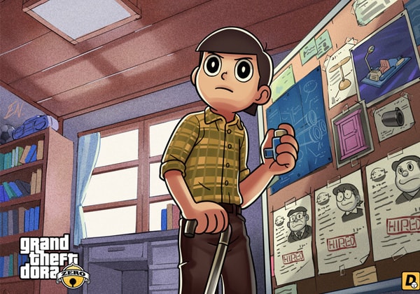 Doraemon | Artes feitas por fã colocam personagens do anime dentro do jogo GTA V