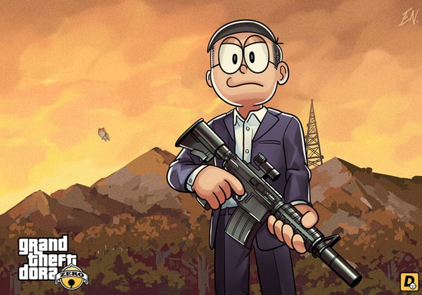 Doraemon | Artes feitas por fã colocam personagens do anime dentro do jogo GTA V