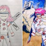 Pai transforma desenhos dos filhos em animes