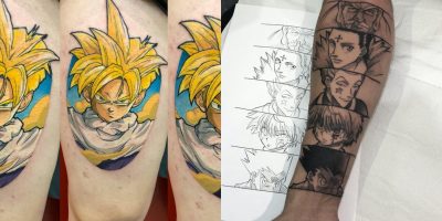 Ele é fera nas tatuagens de Dragon Ball e Naruto