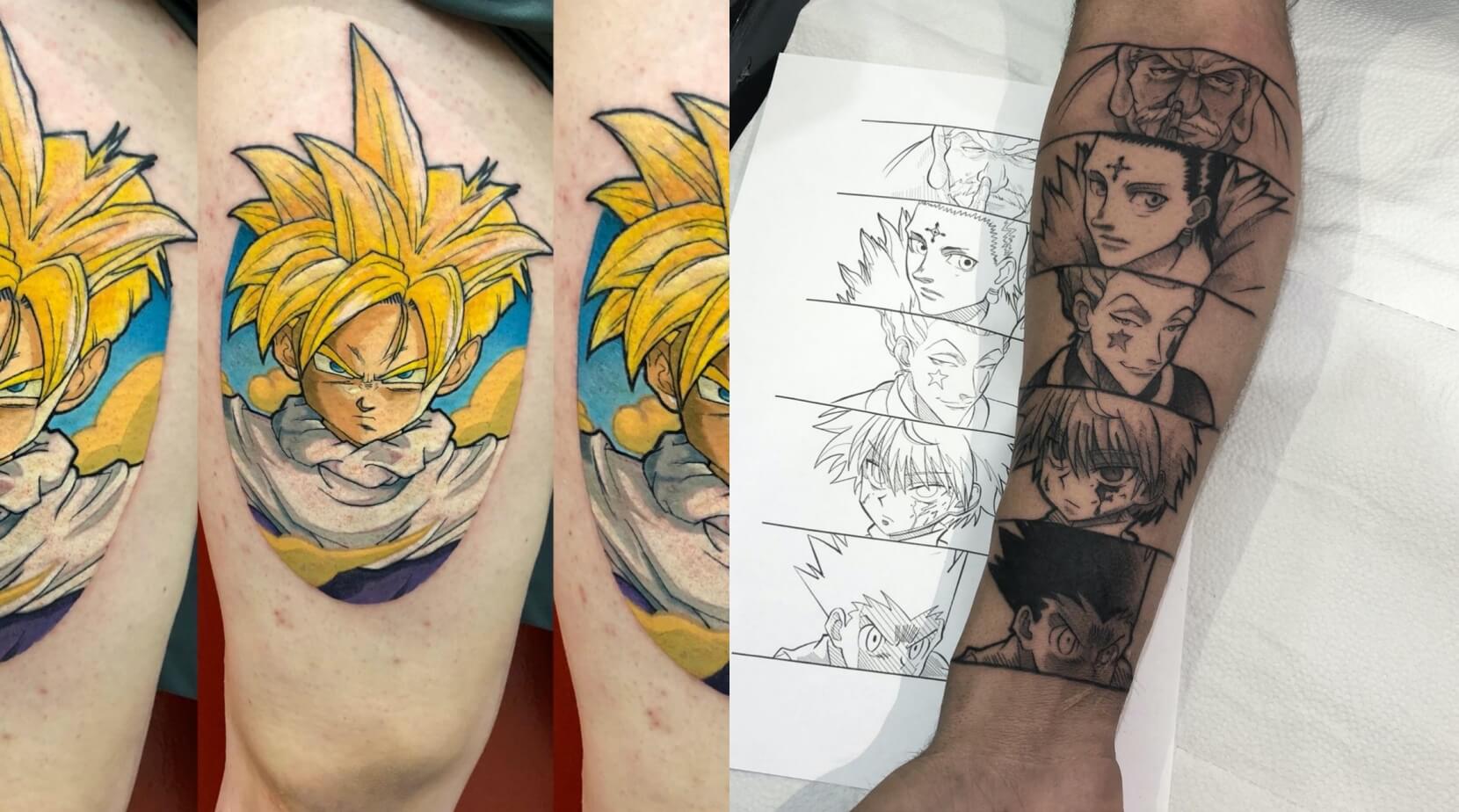 Ele é fera nas tatuagens de Dragon Ball e Naruto