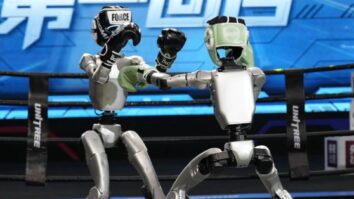 China faz história com o primeiro torneio de kickboxing entre robôs humanoides